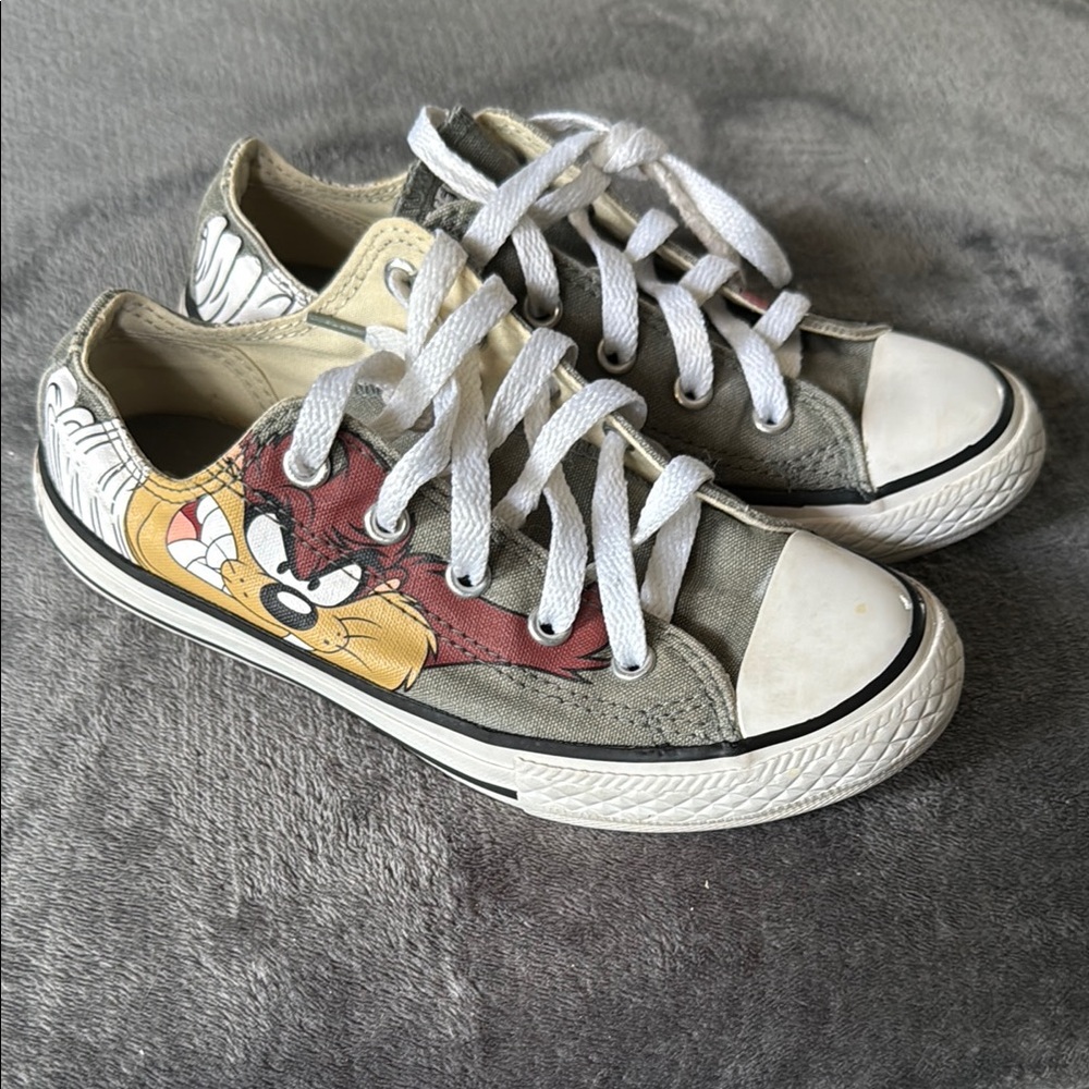 Converse Kids Tazmania Sneakers - Gray and White